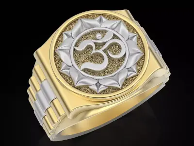 Ohm watch Man Ring silver gold printable jewelry 3D print model