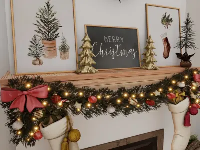 Christmas Corner 2 Blender Scene 3D model