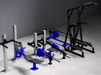 Outdoor exercise equipment 02 3D model