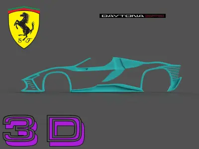 Ferrari Daytona SP3 Silhouette 3D print model