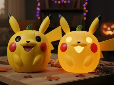 Pikachu Halloween Pumpkin  3D print model