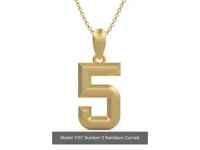 Number Necklace Curved Baloon 3D Model Pack
