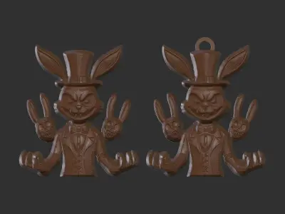 hallowen scary rabbit decor  3D print model