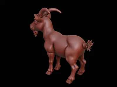 Goat Animal Sculpture 3D print model