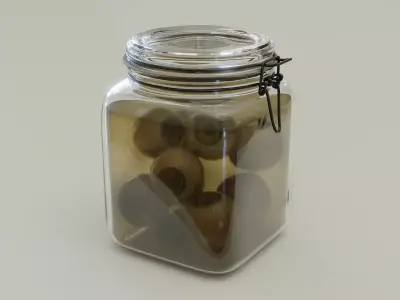 Eyeball Jar Low-poly 3D model