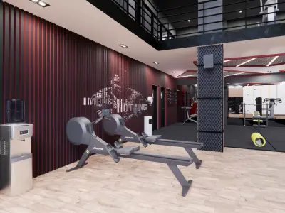 GYM CENTER WITH SAUNA AND SQAUSH COURT 3D model