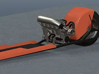 British Drag Bike - High Poly 3D model