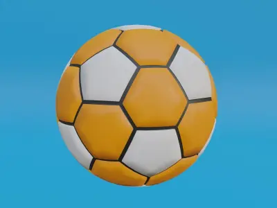 Orange Soccer Ball Low-poly 3D model