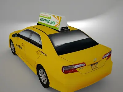 Toyota Camry city cab taxi low polygon model Low-poly 3D model
