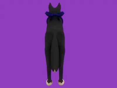 Stylized Black Seberian Husky for Games and Animation  Low-poly 3D model
