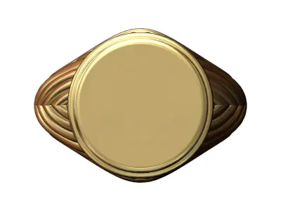 Round rope pattern signet Ring 3D print model