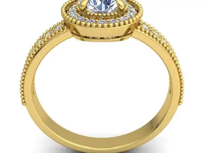 Luxury Halo Ring  3D print model
