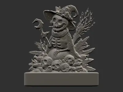 winter skull  3D print model