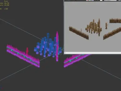 Game Wood Pile - Fence 03 3D model