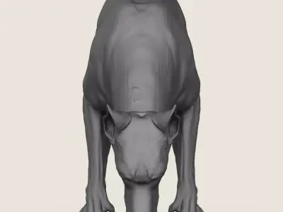 Doberman Dog Eating 3D print model