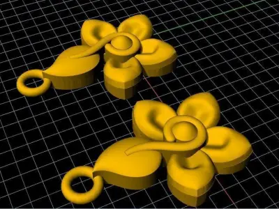 flower earrings 3dm file 3D print model