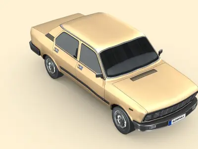 Fiat 132 1977 Low-poly 3D model