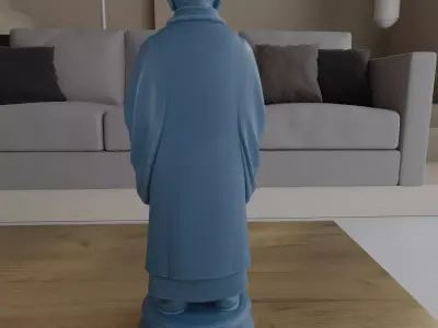 Samurai Minister Chess Piece 3D Model Made in Blender 3D print model