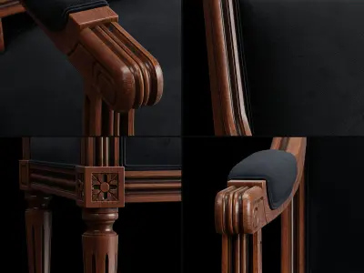 Chair Louis XVI A Low-poly 3D model