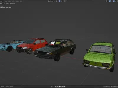 Colecao de Veiculos brasileiros antigos low-poly Low-poly 3D model