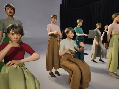 Modular Character - Asian Casual Woman - FK2 Low-poly 3D model