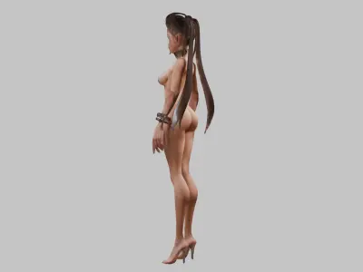Young Cute Teen Nude Naked Fantasy Breast Low-poly 3D model