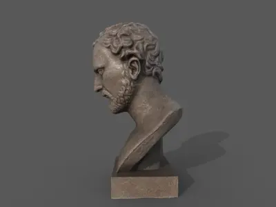 Bust of  Demosthenes Low-poly 3D model