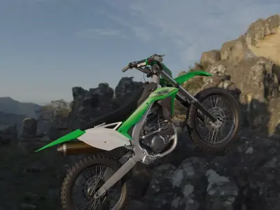 Kawasaki kx 450 f  low-poly Low-poly 3D model