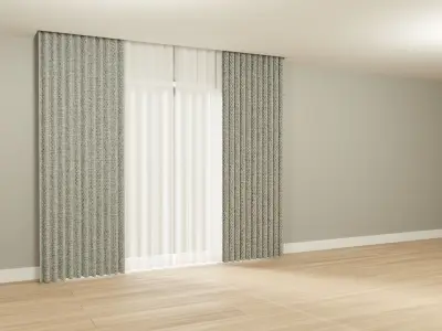 Modern Curtains Free 3D model