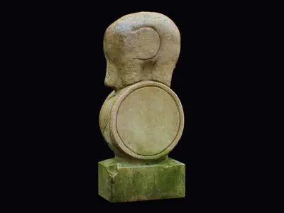 Stone Mythical Circus Elephant Statue Art Animal Sculpture 3D model