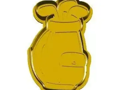 Golfbag cookie cutter 3D model