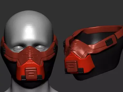 helmet high poly sculpt 3d printable  3D model 6