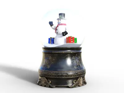 Snow Globe For Christmas Low-poly 3D model