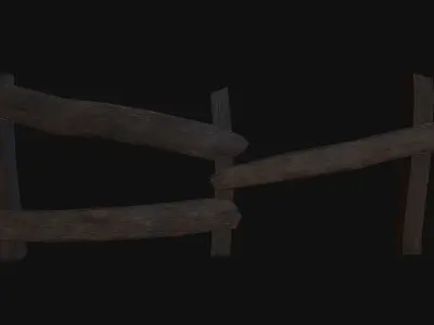 10 3d Wooden planks Low-poly 3D model