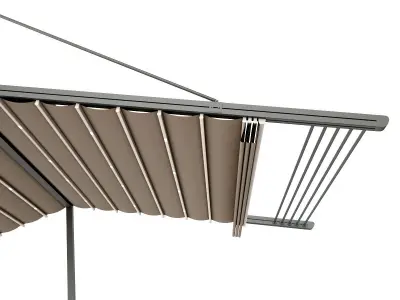 Motorized Pergola 3a composite grey metalic 3D model