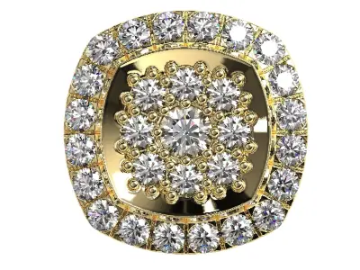 Jewelry earring with diamonds 3D print model