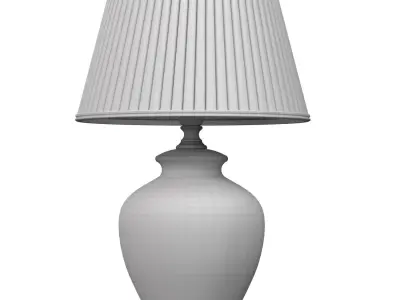 Debby Hand Painted Floral lotos pattern Ceramic Table Lamp 3D model