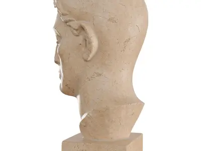 Ancient Greek Man Head Statue 3D model