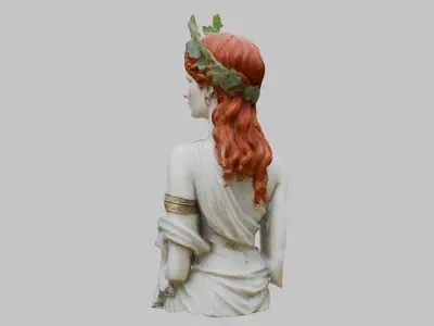 Vintage Victorian Goddess Sculpture Statue Figure Low-poly 3D model