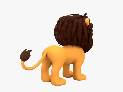 Cartoon Lion Low-poly 3D model