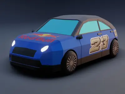 LOW POLY RACE CAR  Low-poly 3D model