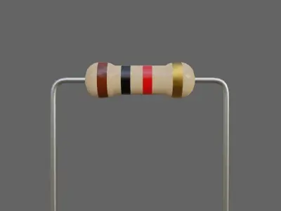 Resistor - Electronic parts Low-poly 3D model