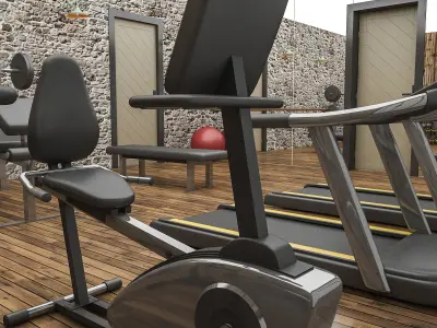 3D gym full Low-poly 3D model