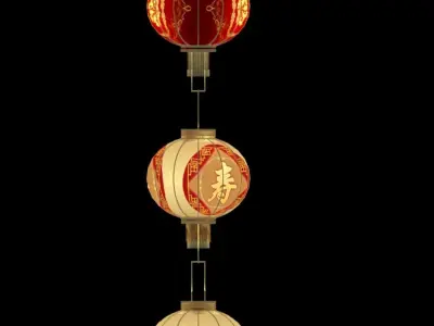 Chinese red lantern 3D model
