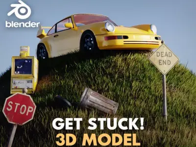 porcshe  get stuck 3D model