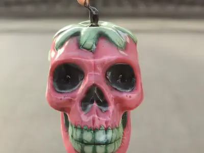 Strawberry Skull Candle 3D model