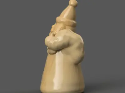 santa clause sculpture for table - desk - tree - keychain 3D print model