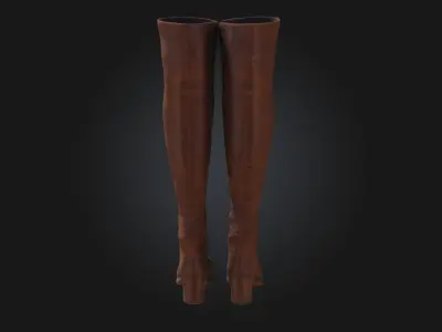 Brown Over-the-Knee Boots  Classic Warmth Meets Confident Style 3D model