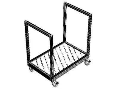 Aluminum Firewood Holder Cart 3D model