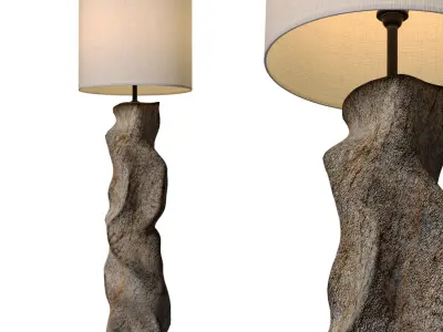 Stone plaster Wabi-Sabi Sculptural Scandinavian Floor Lamp 3D model